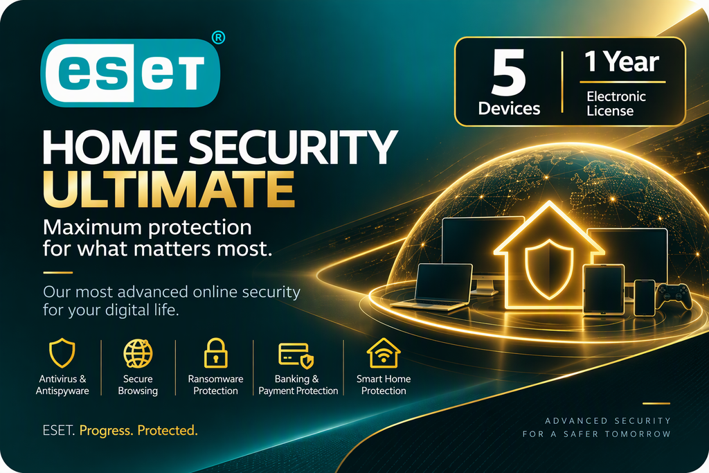 ESET Home Security Ultimate - 1 year - 5 devices
Marca: ESET | No. de parte: EHSUESD-1Y-5PPA
5 dispositivos