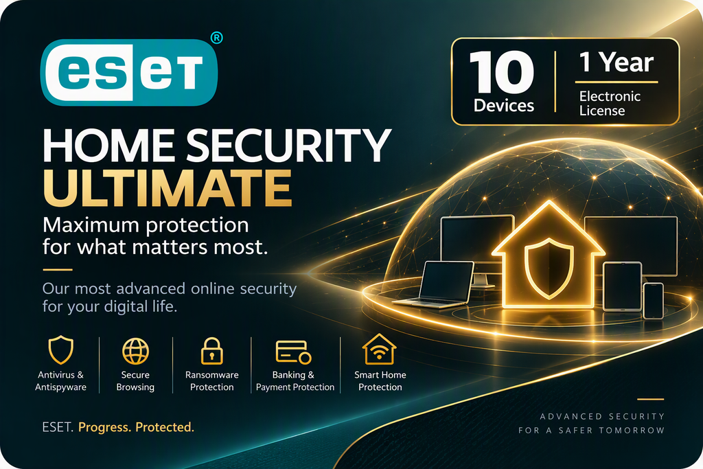 ESET Home Security Ultimate - 1 year - 10 devices
Marca: ESET | No. de parte: EHSUESD-1Y-10PPA
10 dispositivos