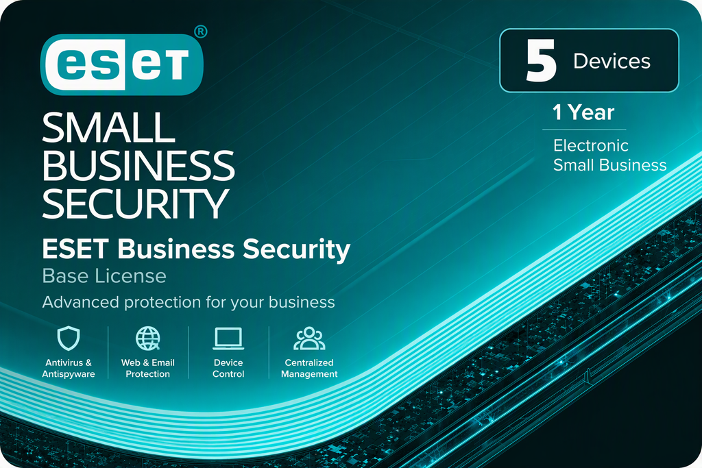 ESET Business Security - Base License - 1 year - Electronic - 5 devices - Small Business (Nuevo) Marca: ESET | No. de parte: ESBSPESD-HP1-5DPA